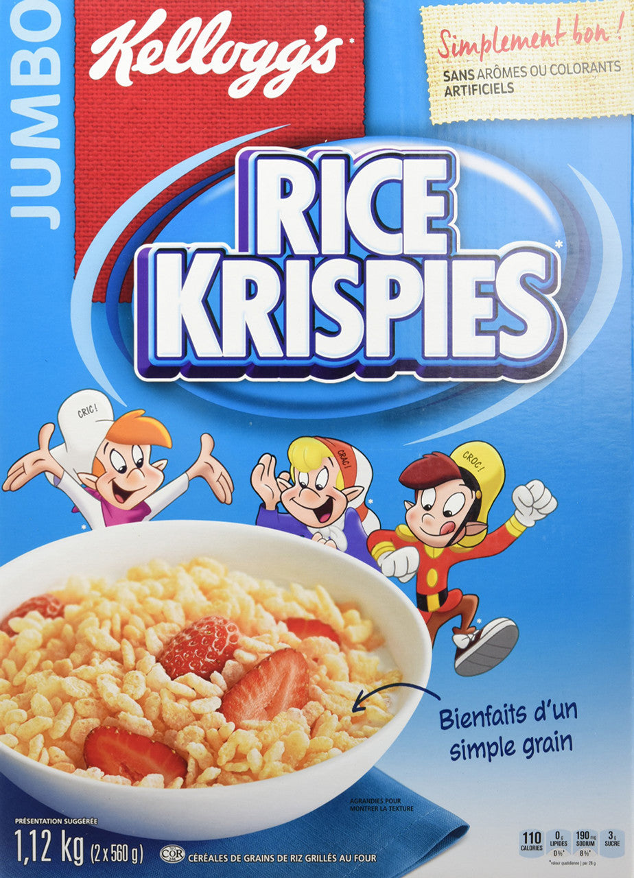 Kellogg's Rice Krispies Cereal,  1.12kg/39.50oz (Jumbo Size) {Canadian}